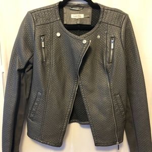 Calvin Klein Vegan Leather Jacket (Gray)
